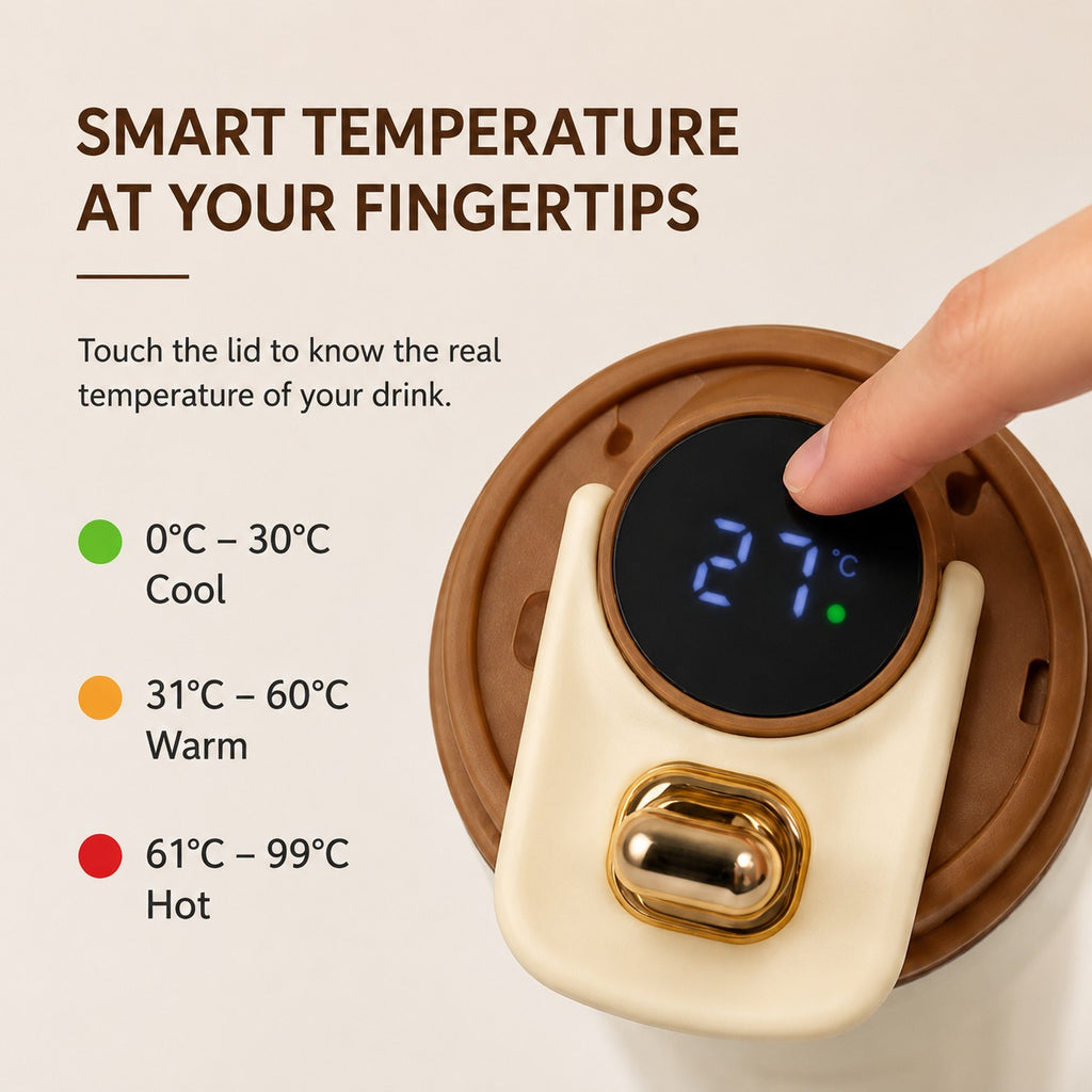 ThermoSip™ Smart Temperature Mug – 500ml Leakproof Travel Cup